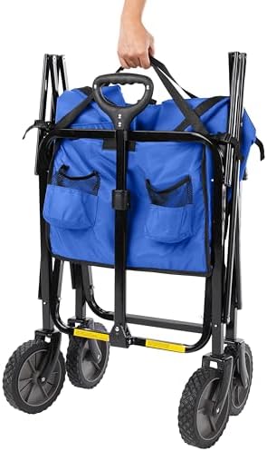 Amazon Basics Collapsible Heavy Duty Utility Wagon for Outdoor Sports, Camping, Garden, and Shopping, Versatile, Easy to Store, 265 Pounds Capacity, 27.6 x 40.9 x 20 inches, Blue - Image 3