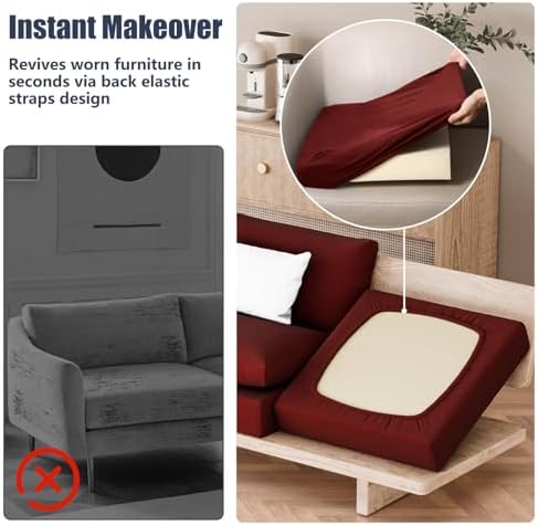 8Pcs Outdoor Cushion Covers, Stretch Patio Furniture Couch Chair Slipcovers - Image 5