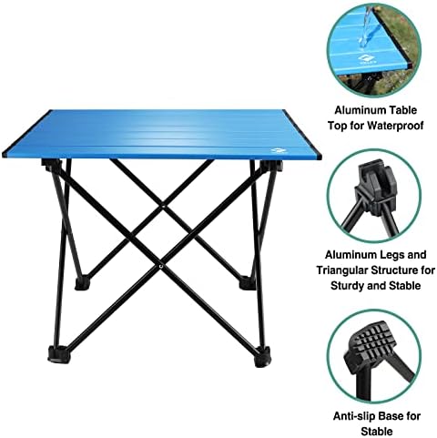VILLEY Portable Camping Side Table, Ultralight Aluminum Folding Beach Table - Image 5
