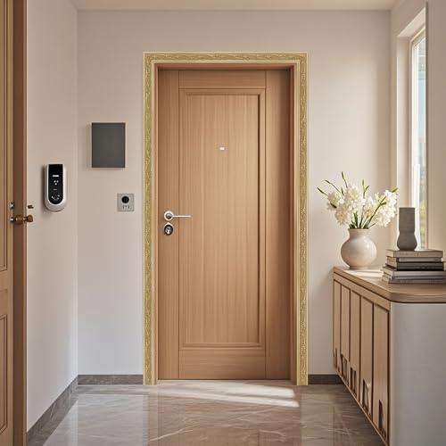Peel and Stick PVC Crown Molding Trim, 16.4 Ft x 1.8" Flexible Self Adhesive Wall Trim, Decorative Molding Strip for Mirror Frame Baseboard Cabinet Home Decor (Champagne Gold) - Image 5