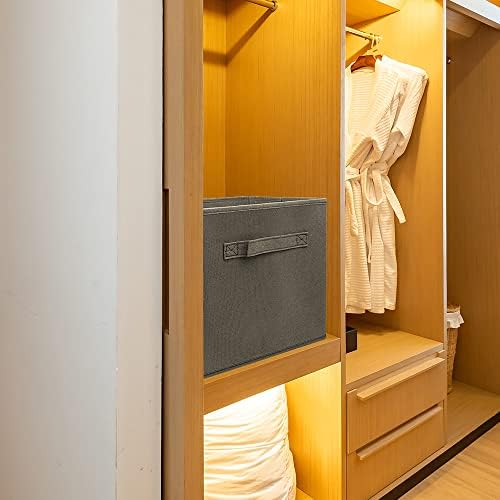 EBIGIC storage bins collapsible storage bins,cube storage organizer (Pack of 6) 9*7.5*7.5inch,For home and office Collapsible Closet Shelf Organizers, Drawer Organizers (Grey) - Image 6