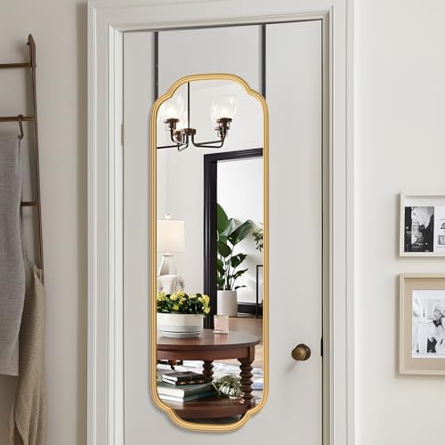 Ferytange 48"x16" Gold Door Mirror Full Length Over The Door with Non-Rusting Metal Frame, Modern Full Body Mirror Bedroom Closet Bathroom - Image 2