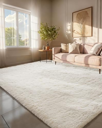 Ophanie 6x9 Area Rugs,Upgrade Non-Slip Fluffy Soft Rugs for Living Room,Large Shag Ivory Fuzzy Plush Rug,Shaggy Big Carpets for Bedroom,Kids Boys Girls Dorm Nursery Decor with Over 99 pcs Pile fibers by Ophanie