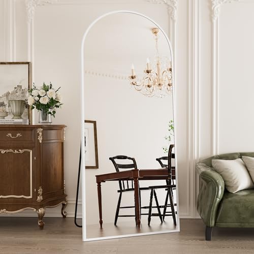Rowjut Large 76"x34" Arched Full Length Mirror White Floor &Standing for Bedroom&Living Room&Wall Mounted Mirror Full Body Mirrors Hanging or Leaning. by Rowjut
