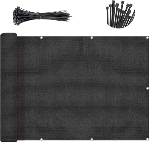 SUNNY GUARD 2'6'' x 32' Balcony Privacy Screen, HDPE Patio Railing Cover Fence by SUNNYGUARD