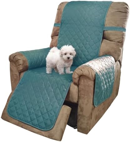 U-NICE HOME Reversible 23''Recliner Small Chair Cover, Blue/Beige by U-NICEHOME