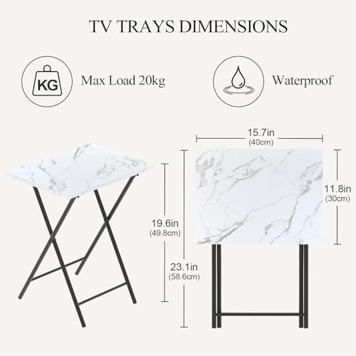 Adompacat 16" Small TV Tray Table, Folding TV Dinner Trays Set on Couch - Image 3
