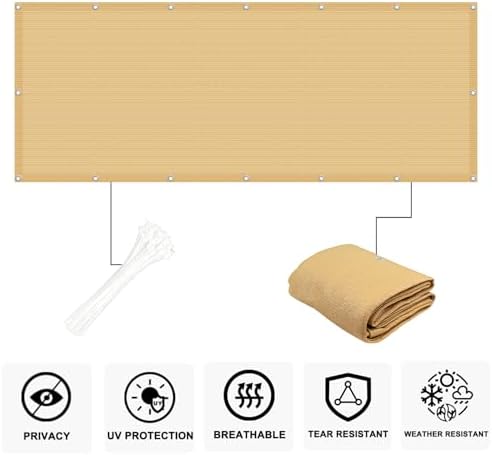 COOLBOYS 3'x10' Sand Balcony Privacy Screen Fence Cover for Outdoor - Image 2