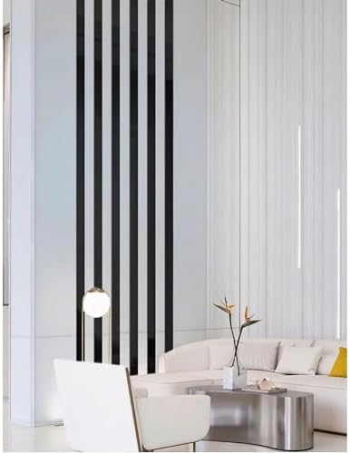 15 Pcs Self-Adhesive Flexible Molding Trim, Vibrant Mirror Like Stickers, Removable Decals Stickers for Wall Frames/Wallpaper Border/Waist Lines(Black) by Cilemou