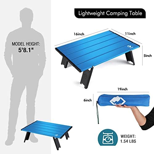 VILLEY Portable Mini Folding Beach Table, Ultralight Aluminum Side Table - Image 3