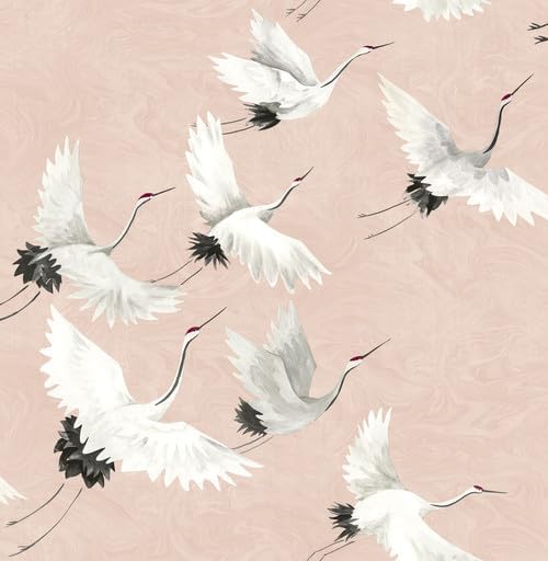 NuWallpaper NUS4299 Halcyon Peel & Stick Wallpaper, Pink by NuWallpaper