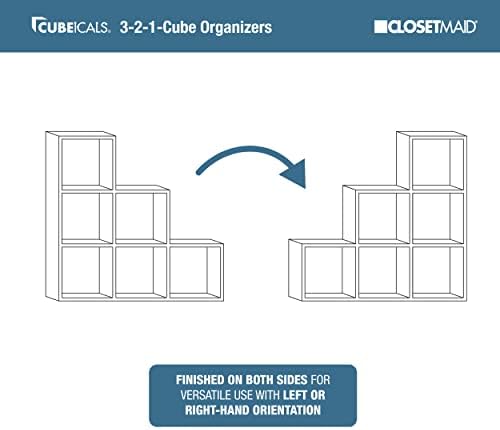ClosetMaid Cubeicals 3-2-1 Cube Storage Shelf Organizer Bookshelf, 3 Tier, Steps, Corner Unit, Easy Assembly, Wood, White Finish - Image 5