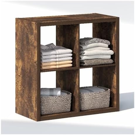 Furinno Cubic Extra Thick 4-Cube Closet Organizers and Storage, Amber Pine - Image 6