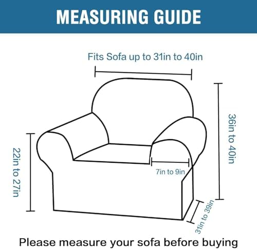 H.VERSAILTEX Stretch Chair Slipcover Sofa Cover Furniture Protector Cover High Spandex Small Checks Knitted Jacquard Sofa Cover Chair Covers for Living Room (Armchair 31"-40", Burnt Brick) - Image 2