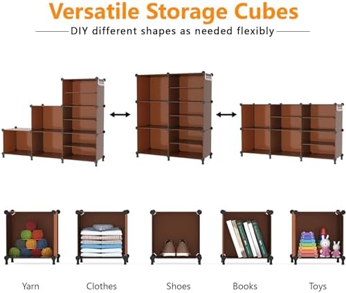 AWTATOS Closet Organizer 6 Cube Storage Shelves, Cocoa Brown - Image 6