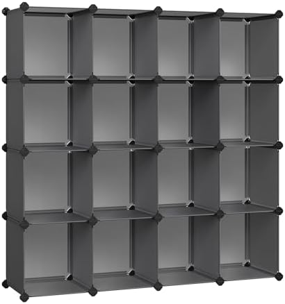 SONGMICS 16 Cube Storage Organizer，Plastic stackable cube shelf by Unknown