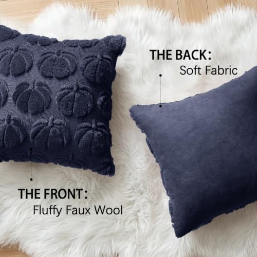MIULEE Fall Pillow Covers Pumpkin Fall Decor 18x18 Navy Blue - Image 6