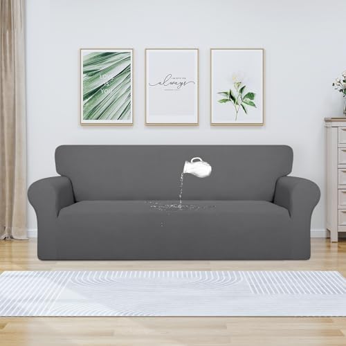 PureFit Waterproof Couch Cover Slipcovers for Couches and Sofas, Gray - Image 2