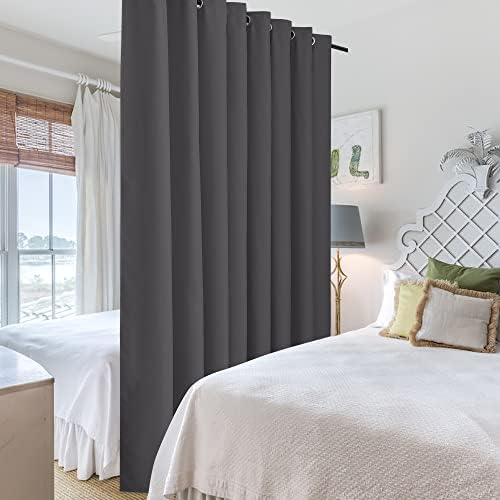 RYB HOME Gray Blackout Room Divider Curtain Large Wall Panel - Image 4