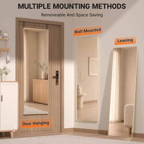 Hasipu Door Mirror Full Length, 51 x 16 Inch Full Body Wall Mirror Over The Door Hanging Mirror for Bedroom, Living Room, Cloakroom - Image 3