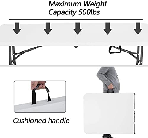 FDW | 6FT Folding Table | White | Portable Plastic Table - Image 4