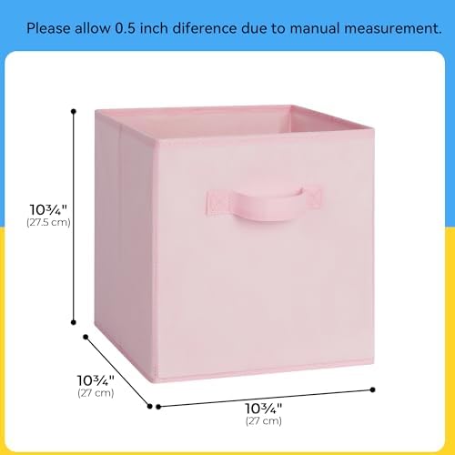 Cupic Cupid 6-Pack 11x11 Storage Cubes, Fabric Cube Bins, Pink Gradient - Image 2