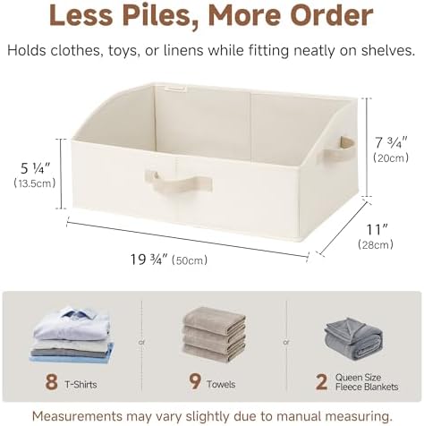 StorageWorks Closet Storage Bins Trapezoid, Beige, Large, 3-Pack - Image 6