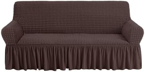 NICEEC Sofa Covers Brown Couch Cover Stretch Sofa Slipcovers with Skirt by NICEEC
