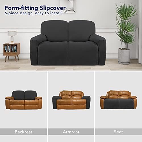 PureFit Super Stretch Loveseat Recliner Sofa Couch Cover with Pocket - Image 4