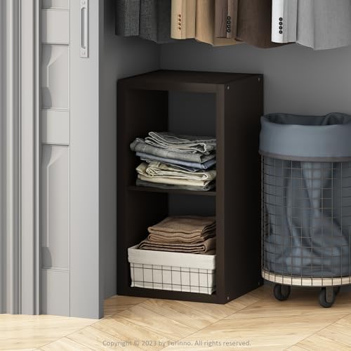 Furinno Cubic Extra Thick 2-Cube Closet Organizers and Storage, Dark Oak by Furinno-FitsYourSpaceFitsYourBudget