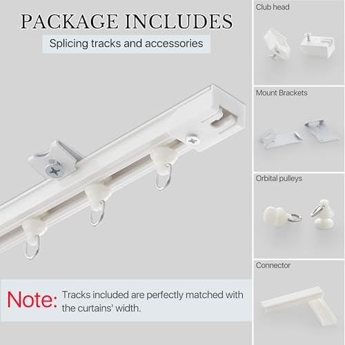 RYB HOME Closet Curtain with Straight Ceiling Track, Blackout, Privacy - Image 2