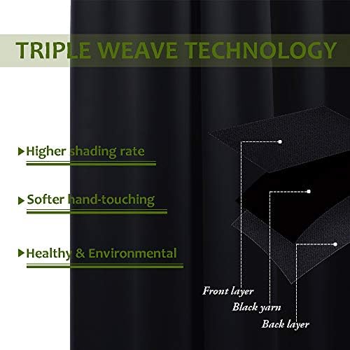 NICETOWN Large Room Separating Divider, Room Divider Curtain Screen Partition, Function Thermal Blackout Noise Reducing Curtain, Sliding Door Insulated Curtain, Black, 12.5ft Wide x 9ft Long - Image 3