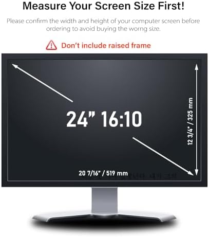 24 Inch - 16:10 Aspect Ratio - Computer Privacy Screen Filter for Widescreen Monitor - Anti-Glare - Anti-Scratch Protector Film - Protects Your Eyes from Harmful Glare and Blue Light - Image 3