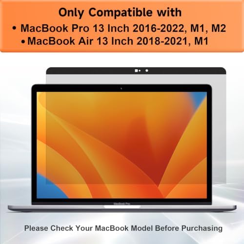 Mamol Magnetic Privacy Screen for MacBook Pro 13 Inch(2016-2022, M1, M2), Anti Glare Blue Light Filter with Camera Cover, Anti Spy Laptop Screen Protector - Image 2