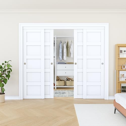 Sliding Closet Door 96"x80", 5 Panel Interior Closet Door, Need to Assemble by AINLARRY