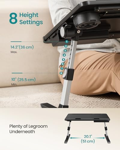 SONGMICS Bed Laptop Desk, Foldable, Adjustable Height, 15.7 x 22 Inches - Image 6