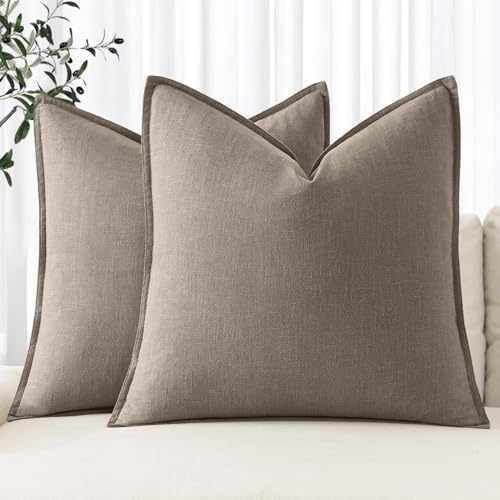MIULEE Decorative Linen Pillow Covers 18x18 Inch Dune by MIULEE