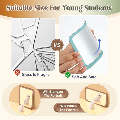 Dandat 30 Pcs 6x4 Shatter Proof Unbreakable Kids Mirrors, Morandi Color - Image 4