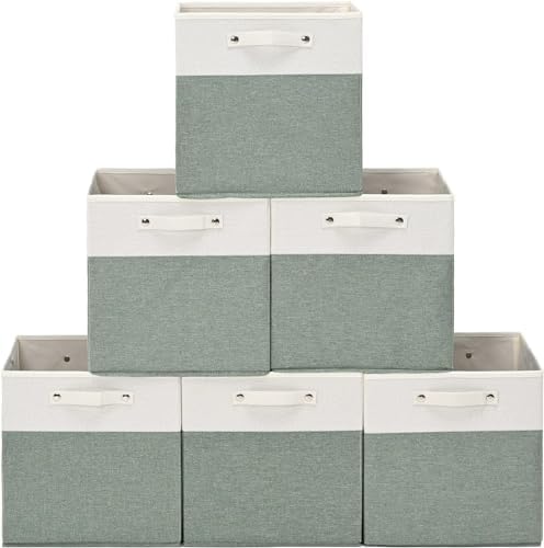 FinishingBo 13x13x13 Storage Cube Bins 6 Pack, Cube Shelf Baskets by SimplifySpaceSimplifyLife