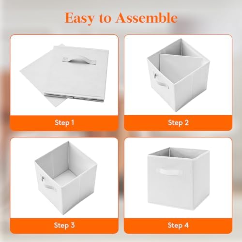 Lifewit Storage Cubes, 11 Inch Organizer Bins, 18L White, 6 Packs - Image 4