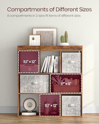 VASAGLE Bookshelf, 8 Cubes Storage Organizer, 35.4 x 11 x 39.4 Inches - Image 5
