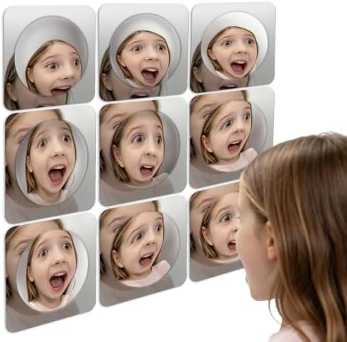 Acrylic Funny Mirror Set 9 Pack - Distortion Mirror for Party Games Photo Booth Props, Unbreakable Magic Mirror for Home Decor Event Space - Rounded Corners by Unknown