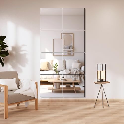 Delma Glass Mirror Tiles, 12'' x 12'', 8 PCS - Image 2