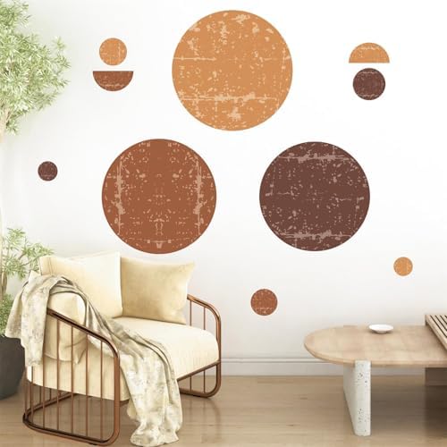 Kazova Large Half Circle Wall Stickers 2 Sheets Vintage Boho Geometric Semicircle Arch Decals Peel and Stick Removable for Bedroom Living Room Headboard Decor - Image 7