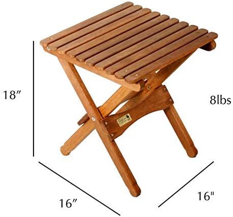 BYER OF MAINE, 18" H x 16" W x 16" D, Pangean Folding Wooden Table - Image 3
