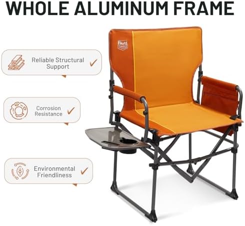 TIMBER RIDGE 400lbs Heavy Duty Camping Chair Portable Directors Chair - Image 6
