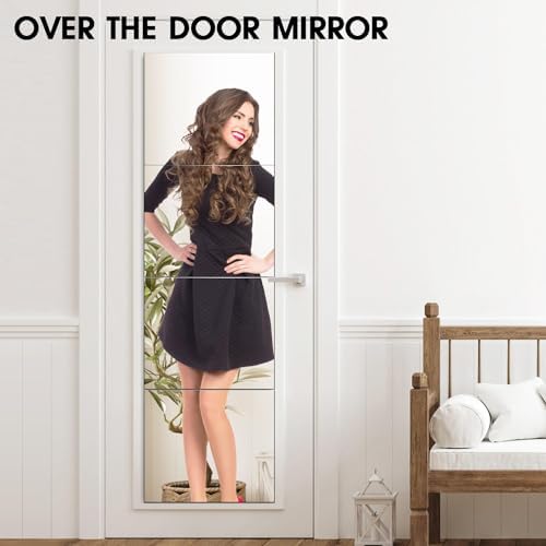 VASUHOME Glass Full Length Wall Mirror Tiles - [14 x12 Inch - 4PCS], Frameless Full Body Mirror for Home Gym, Bedroom, Living Room - Versatile Wall Mirror with Unrivaled Clarity - Image 3