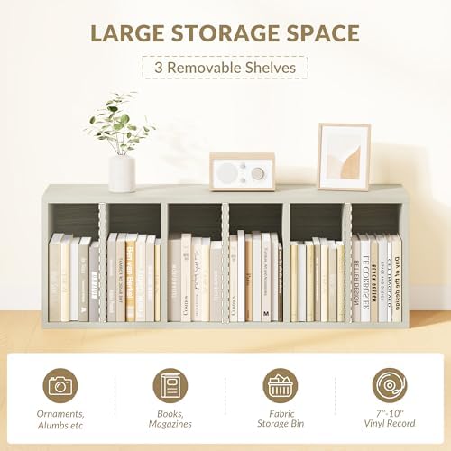 IOTXY DIY Modular Cubby Bookcase - Stackable 6-Cube Open Bookshelf, Oak - Image 4