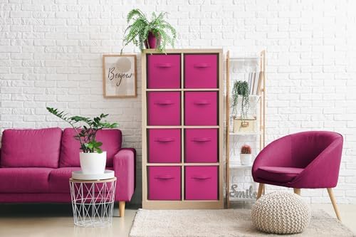 Sorbus Fabric Storage Cubes, 8 Pack, with Handles (11 Inch, Pink) - Image 2