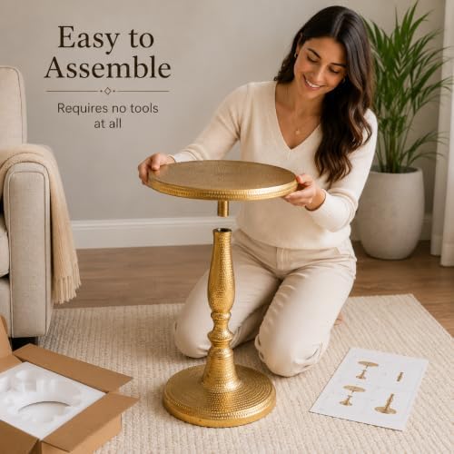 CLEENTABLE Gold Metal End Table, Modern Side Table, 15 x 22 - Image 6